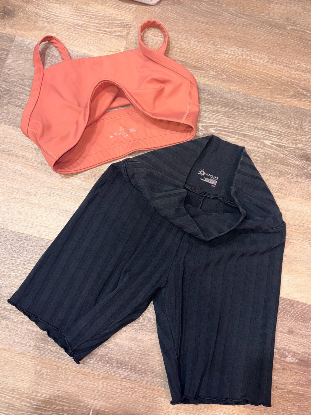 2 piece Aerie set Black Ribbed High-Waist Biker Shorts - Women's Activewear
